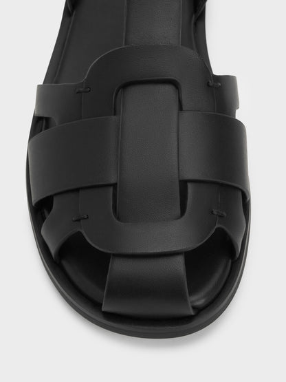 CHARLES & KEITH Recommended | Easley T-Bar Caged Sandals - Black