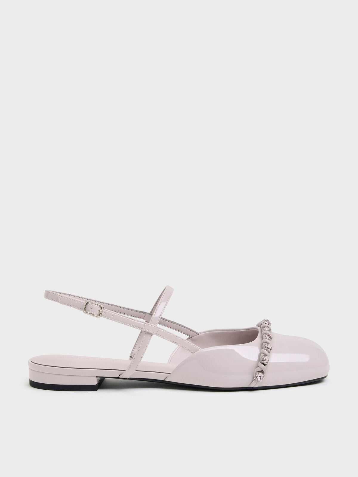CHARLES & KEITH Customer Favorite | Patent Crystal Slingback Flats - Lilac