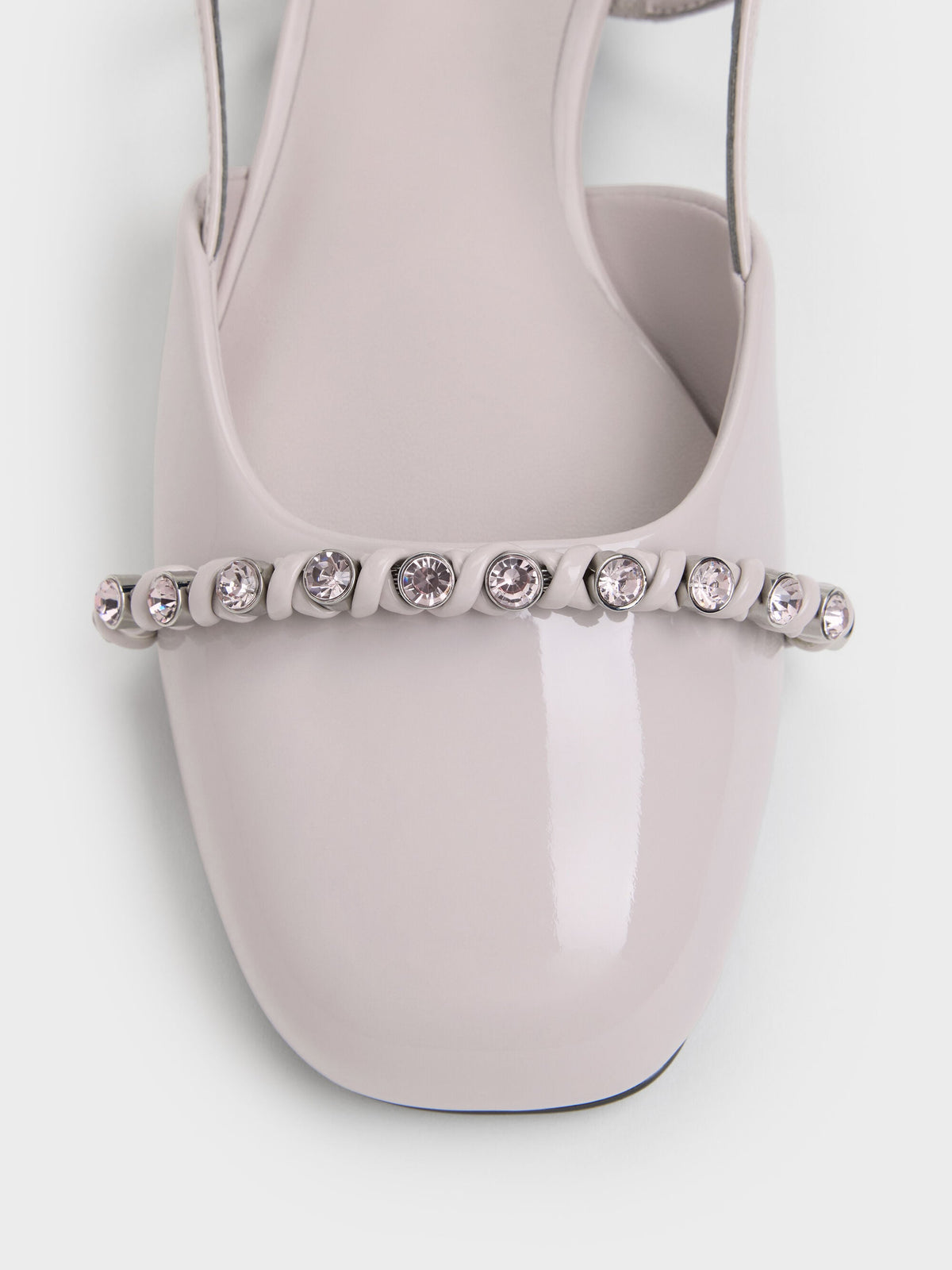 CHARLES & KEITH Customer Favorite | Patent Crystal Slingback Flats - Lilac