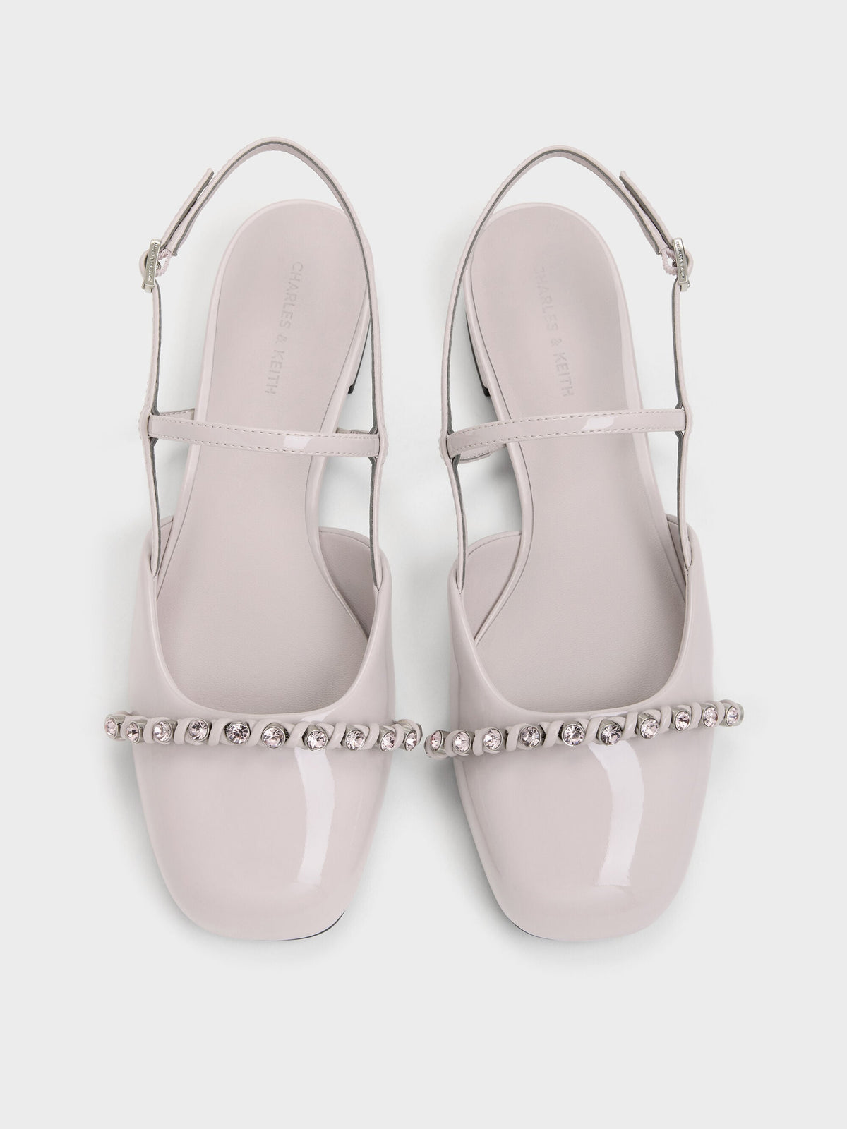 CHARLES & KEITH Customer Favorite | Patent Crystal Slingback Flats - Lilac