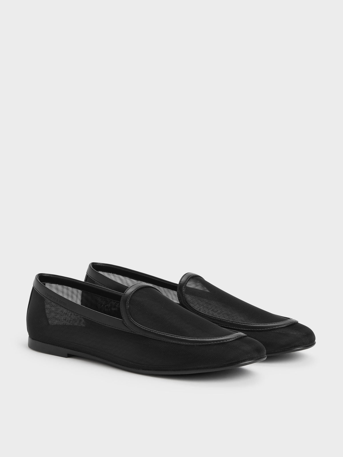 CHARLES & KEITH Quality | Mackie Mesh Loafers - Black Textured