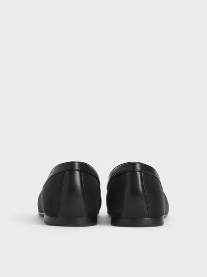 CHARLES & KEITH Quality | Mackie Mesh Loafers - Black Textured