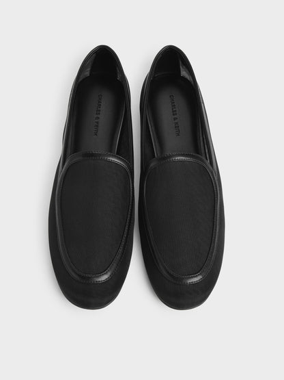 CHARLES & KEITH Quality | Mackie Mesh Loafers - Black Textured