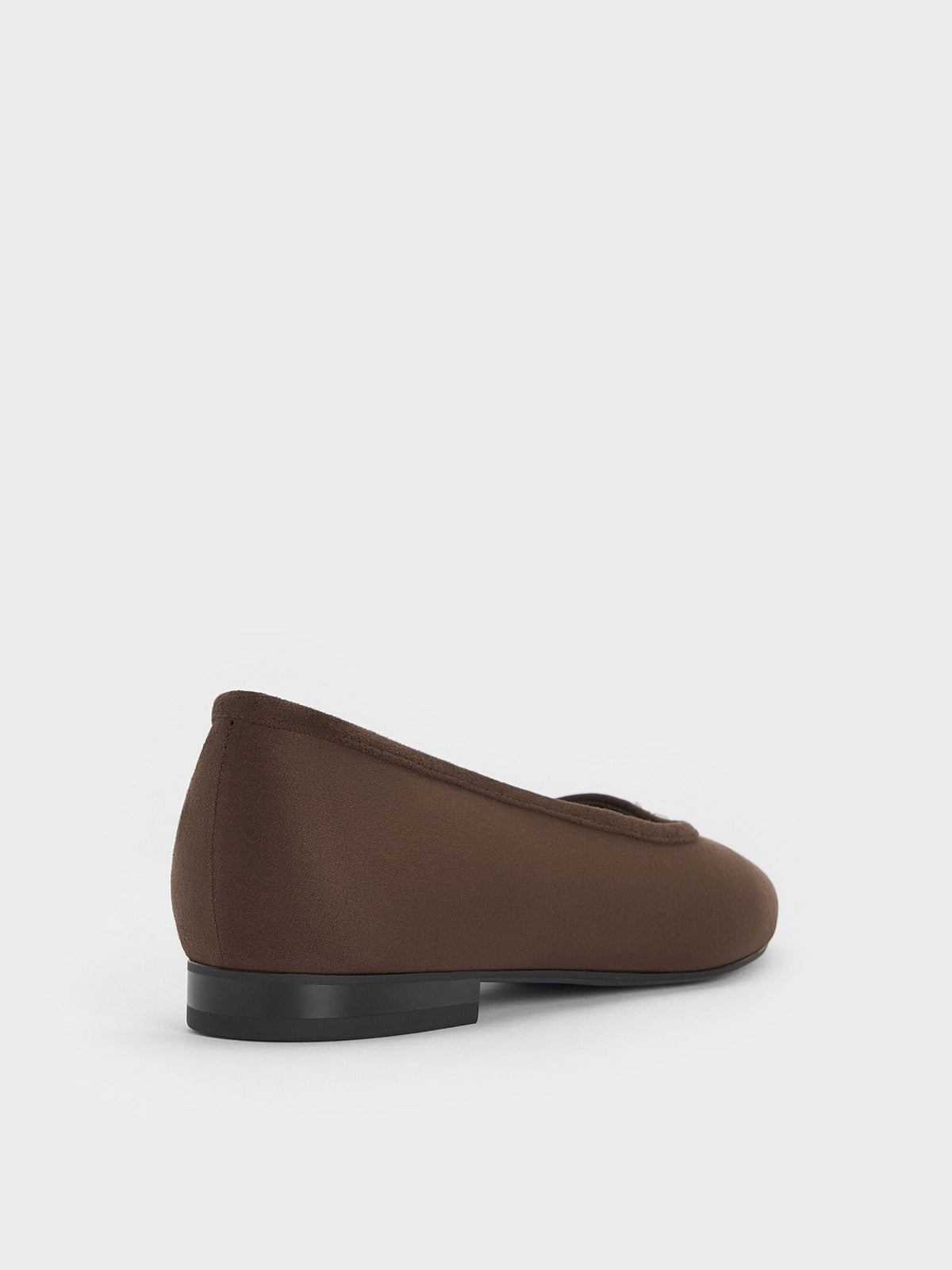 CHARLES & KEITH Great Value | Griselda Faux Suede Ballet Flats - Dark Brown Textured