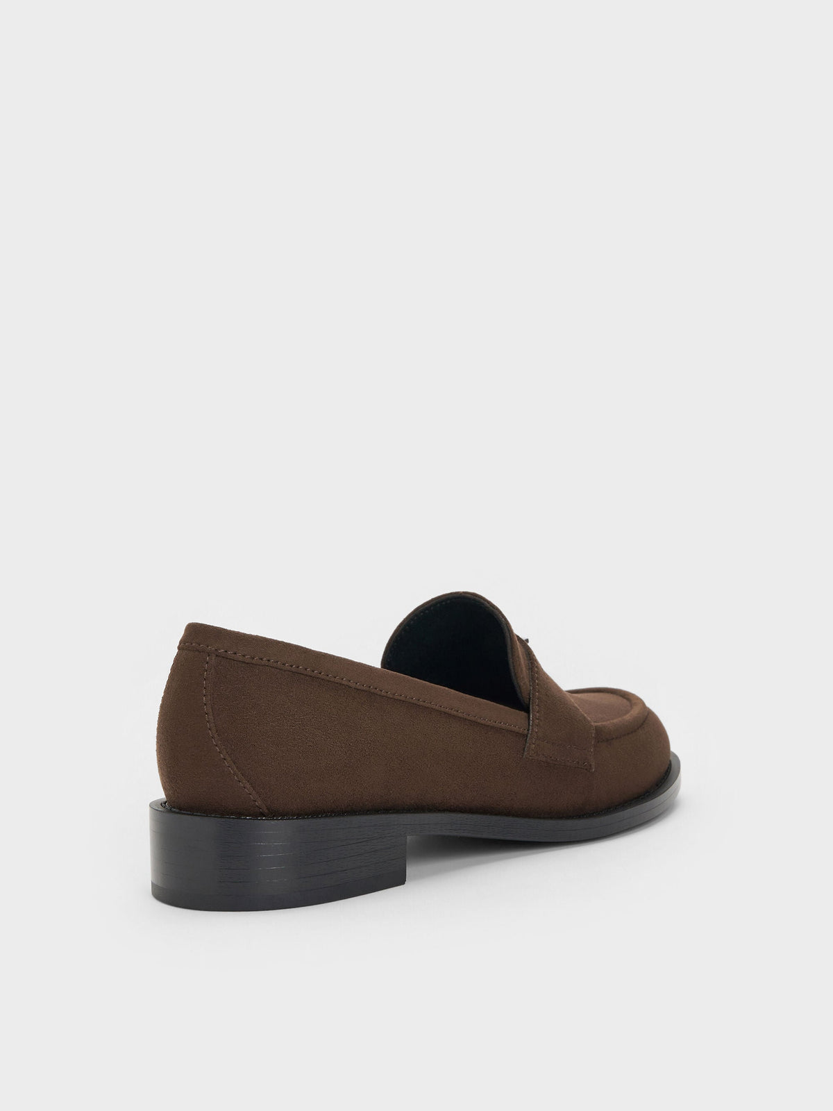 CHARLES & KEITH Customer Favorite | Griselda Faux Suede Loafers - Dark Brown Textured