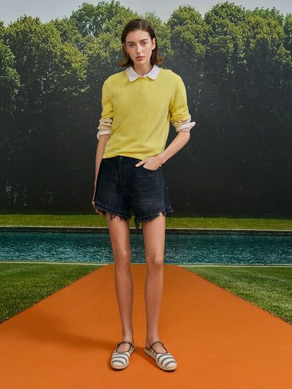CHARLES & KEITH New | Striped Mary Jane Espadrille Mules - Black Textured