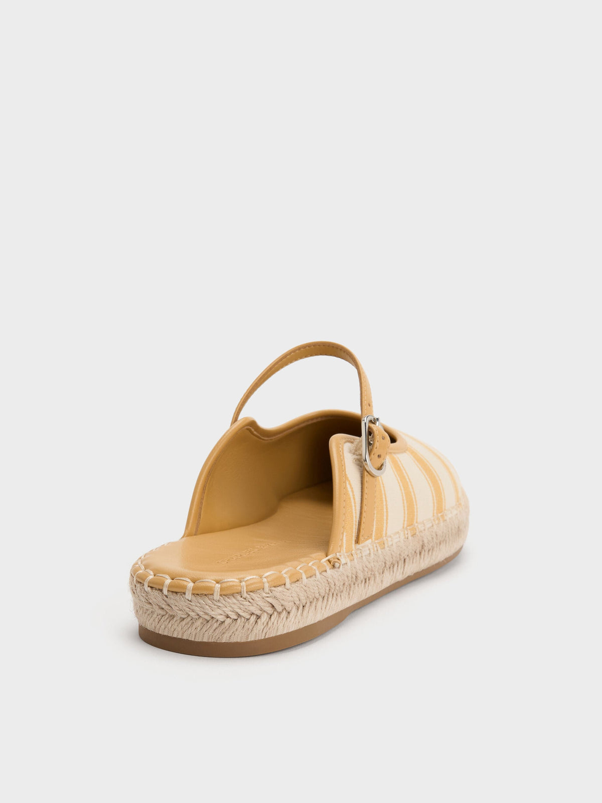 CHARLES & KEITH Quality | Striped Mary Jane Espadrille Mules - Yellow