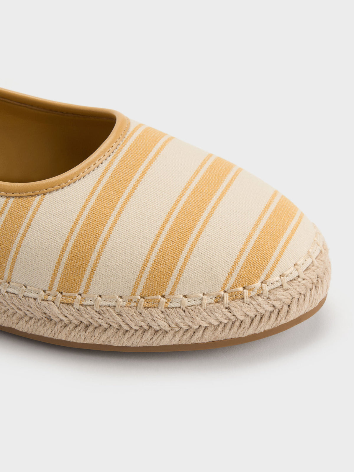 CHARLES & KEITH Quality | Striped Mary Jane Espadrille Mules - Yellow