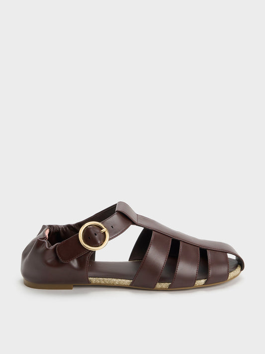 CHARLES & KEITH Signature | Caged Flat Espadrilles - Maroon