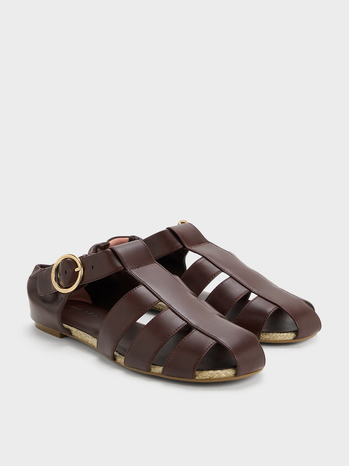 CHARLES & KEITH Signature | Caged Flat Espadrilles - Maroon
