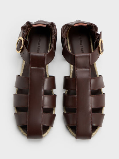 CHARLES & KEITH Signature | Caged Flat Espadrilles - Maroon