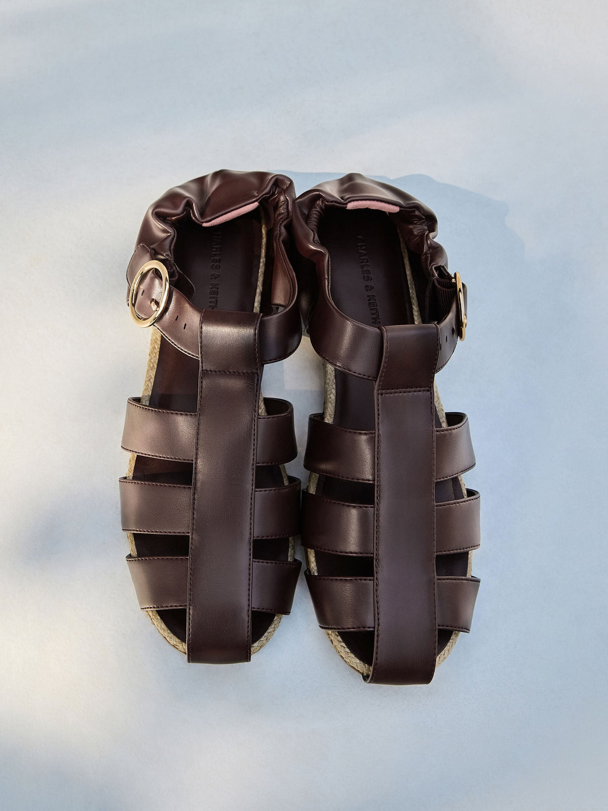 CHARLES & KEITH Signature | Caged Flat Espadrilles - Maroon