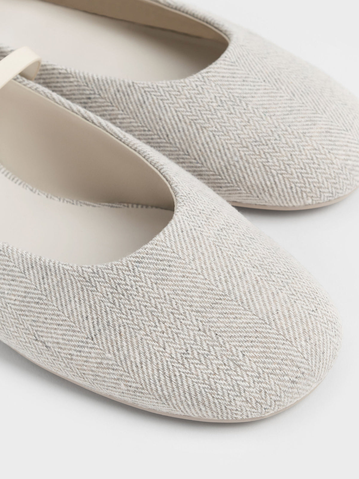 CHARLES & KEITH Trending | Gertrude Tweed Mary Janes - Light Grey