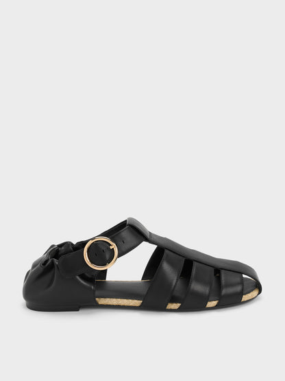 CHARLES & KEITH Value | Caged Flat Espadrilles - Black