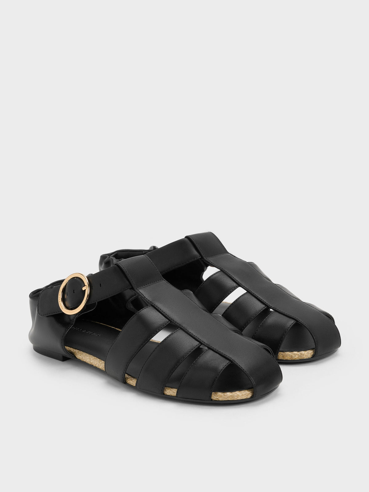 CHARLES & KEITH Value | Caged Flat Espadrilles - Black