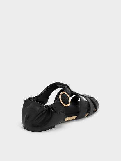 CHARLES & KEITH Value | Caged Flat Espadrilles - Black