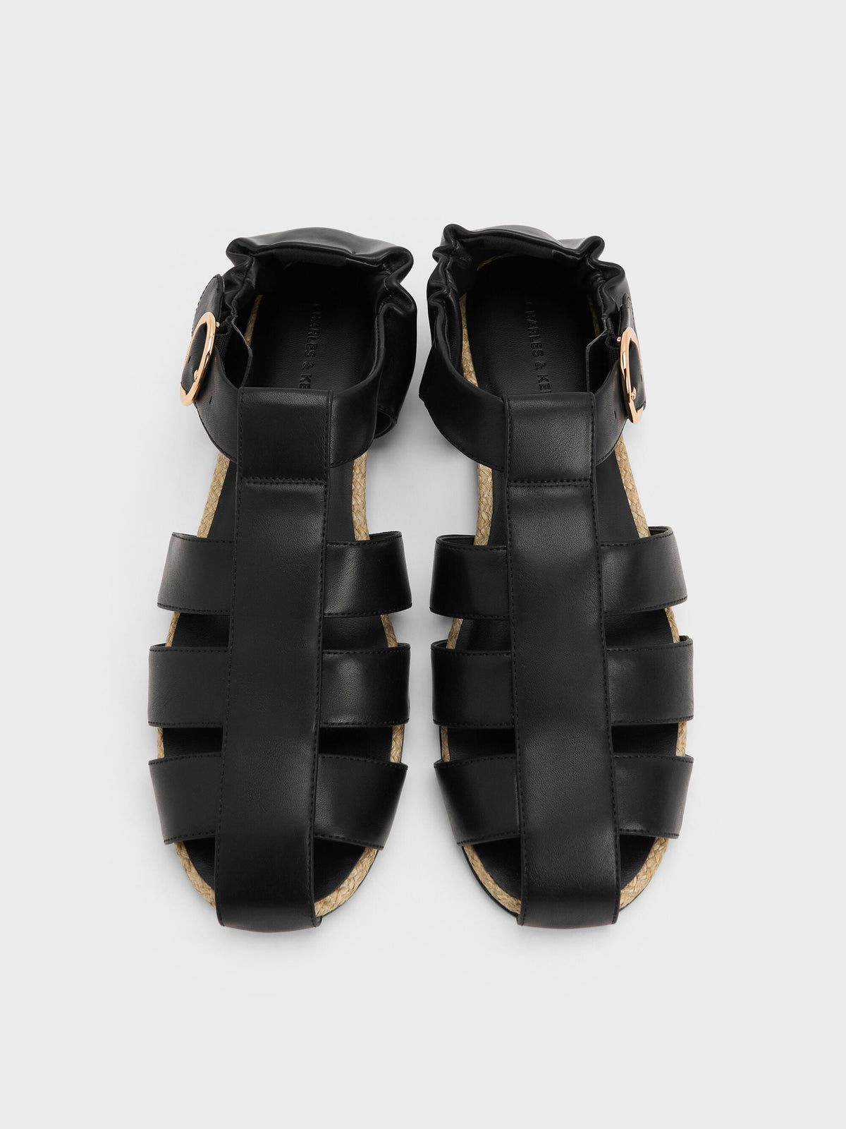 CHARLES & KEITH Value | Caged Flat Espadrilles - Black