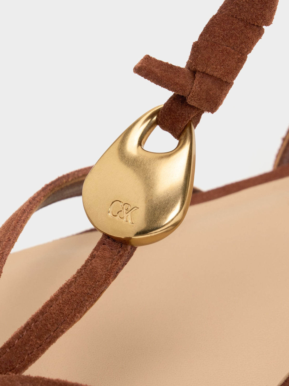 CHARLES & KEITH Featured | Adema Leather Strappy Thong Sandals - Brown