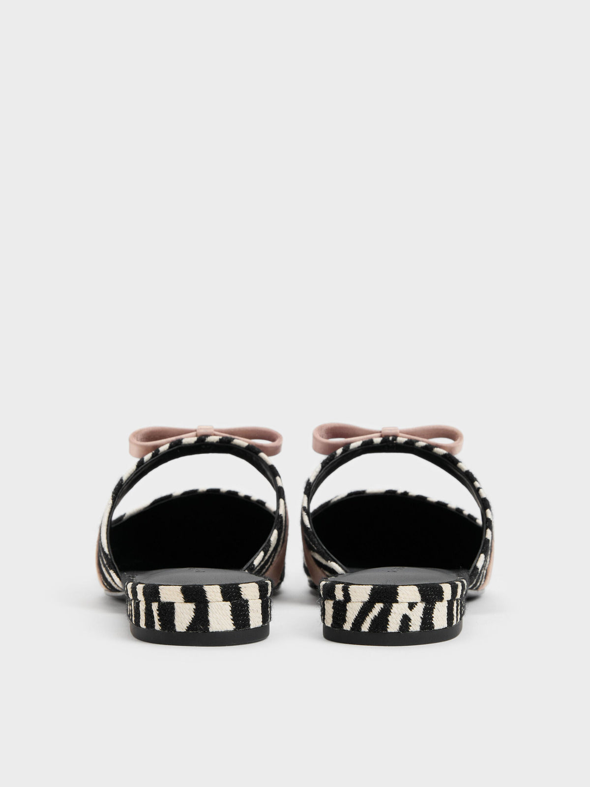 CHARLES & KEITH Classic | Kaleen Zebra-Print Pointed Mules - Animal Print Black