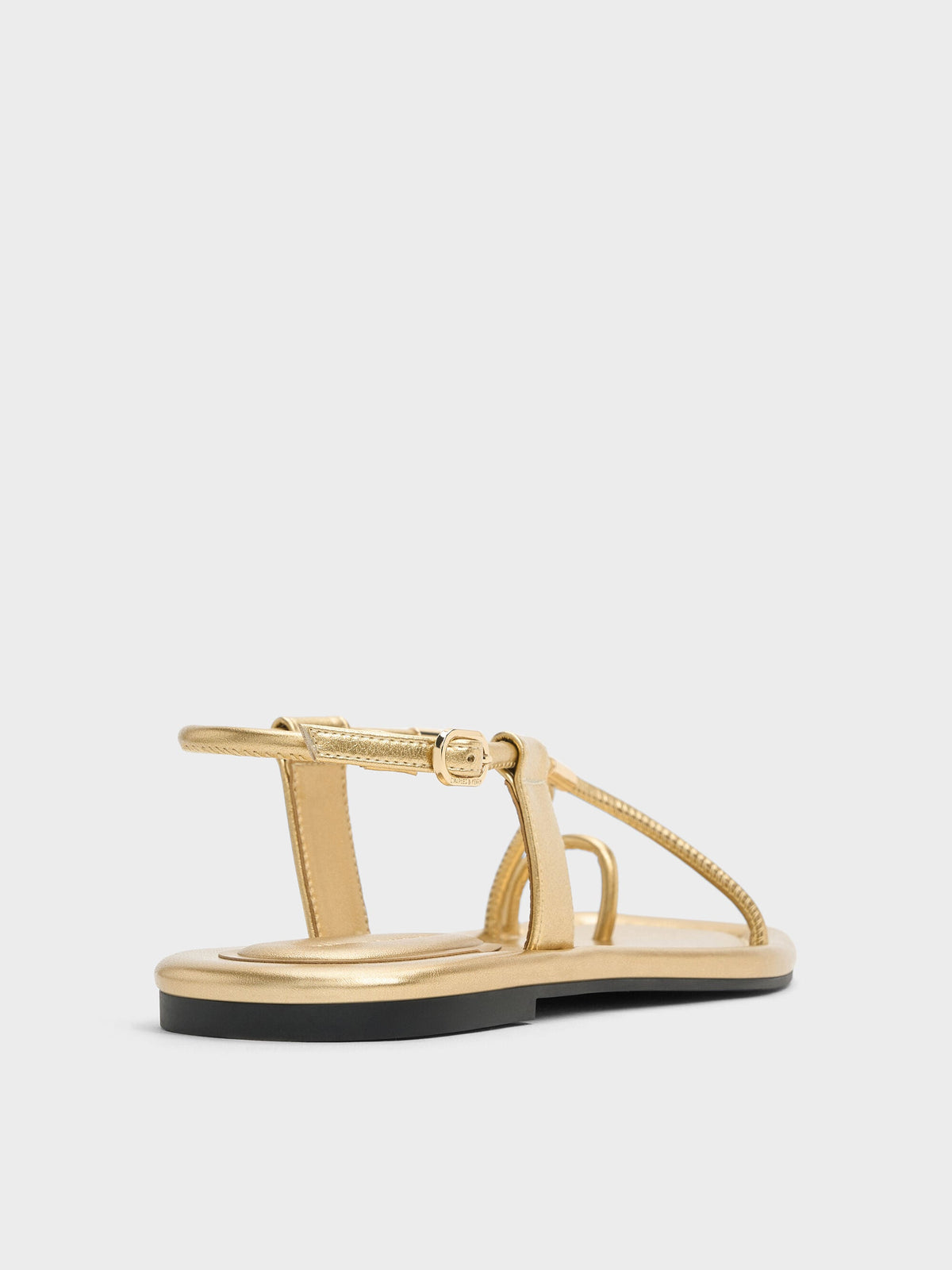 CHARLES & KEITH Top Pick | Metallic-Accent Toe-Ring Sandals - Gold