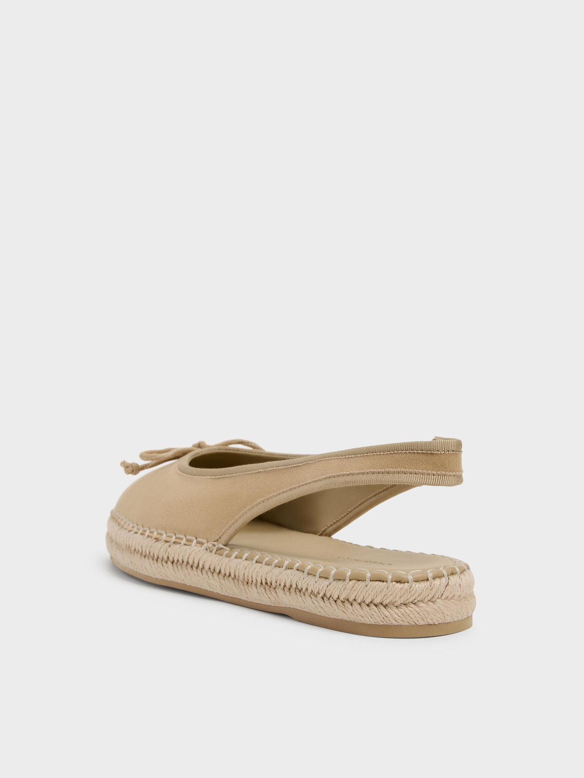 CHARLES & KEITH Trending | Faux Suede Bow Slingback Espadrilles - Sand