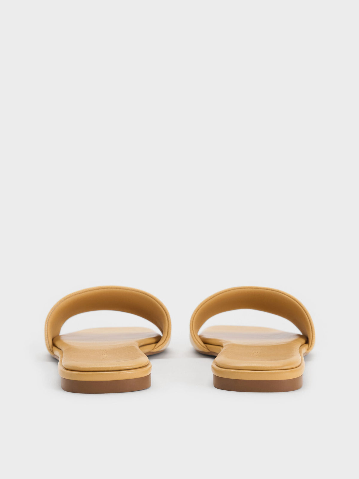 CHARLES & KEITH Everyday | Striped Square-Toe Slide Sandals - Yellow