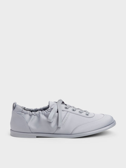 CHARLES & KEITH Great Value | Satin Ruched Sneakers - Grey