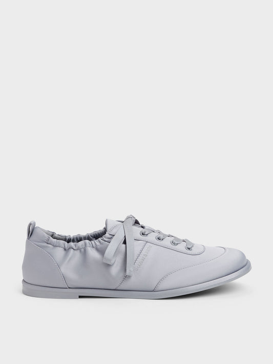 CHARLES & KEITH Great Value | Satin Ruched Sneakers - Grey
