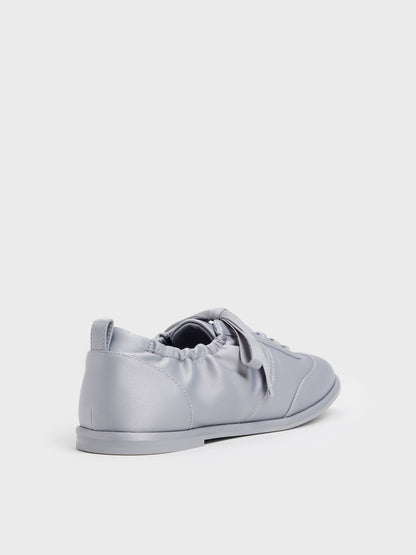 CHARLES & KEITH Great Value | Satin Ruched Sneakers - Grey