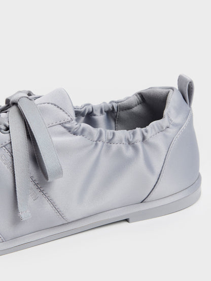 CHARLES & KEITH Great Value | Satin Ruched Sneakers - Grey
