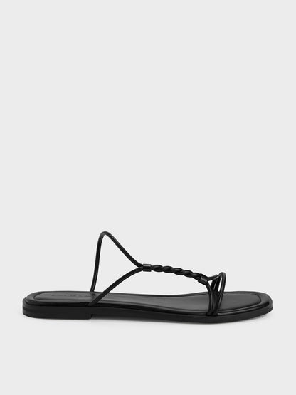 CHARLES & KEITH Trending | Fianna Twist-Strap Slide Sandals - Black