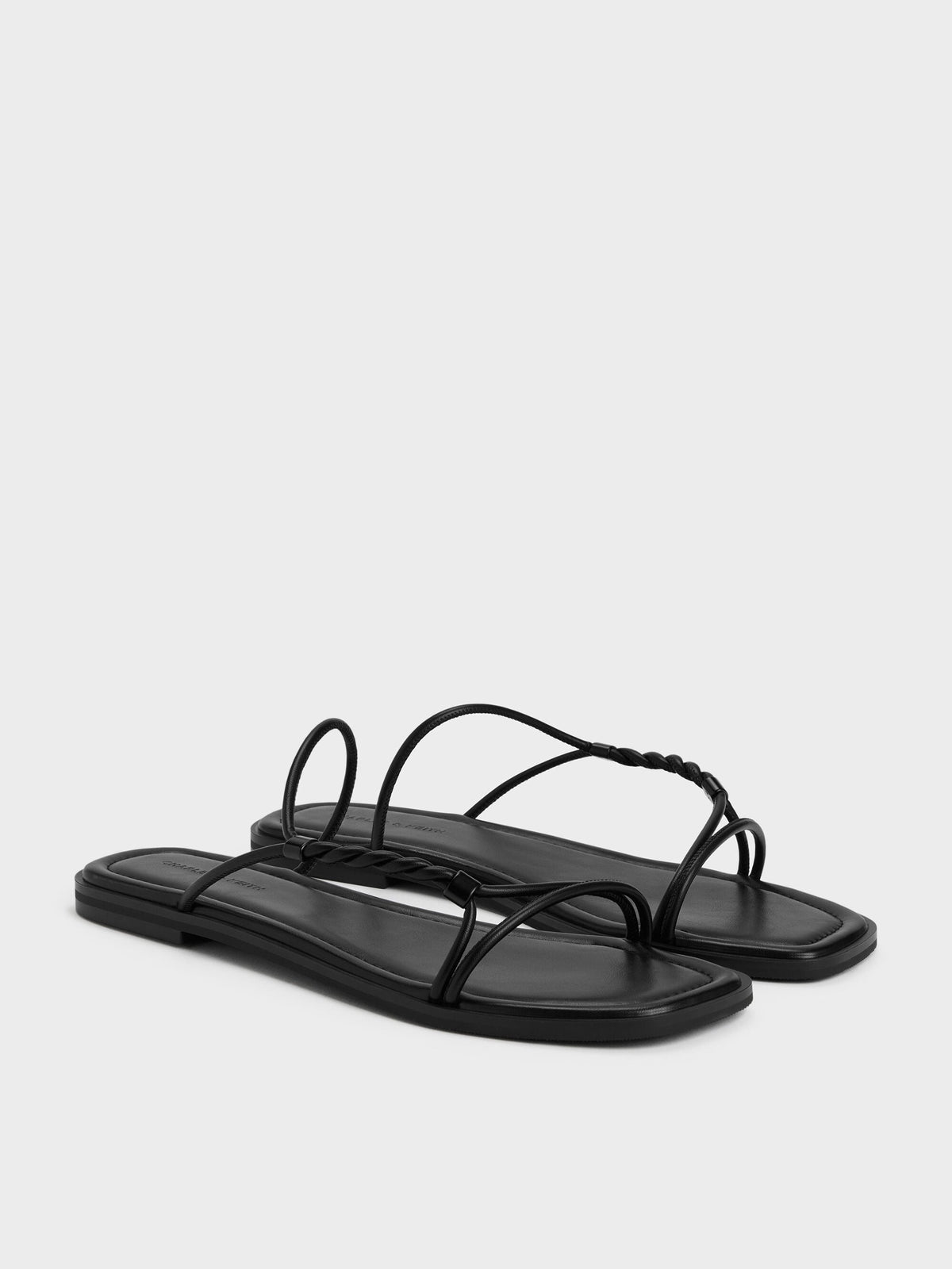 CHARLES & KEITH Trending | Fianna Twist-Strap Slide Sandals - Black