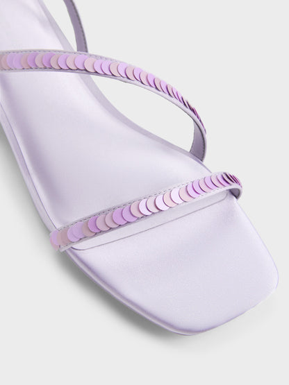 CHARLES & KEITH Featured | Briella Sequinned Strappy Sandals - Lilac