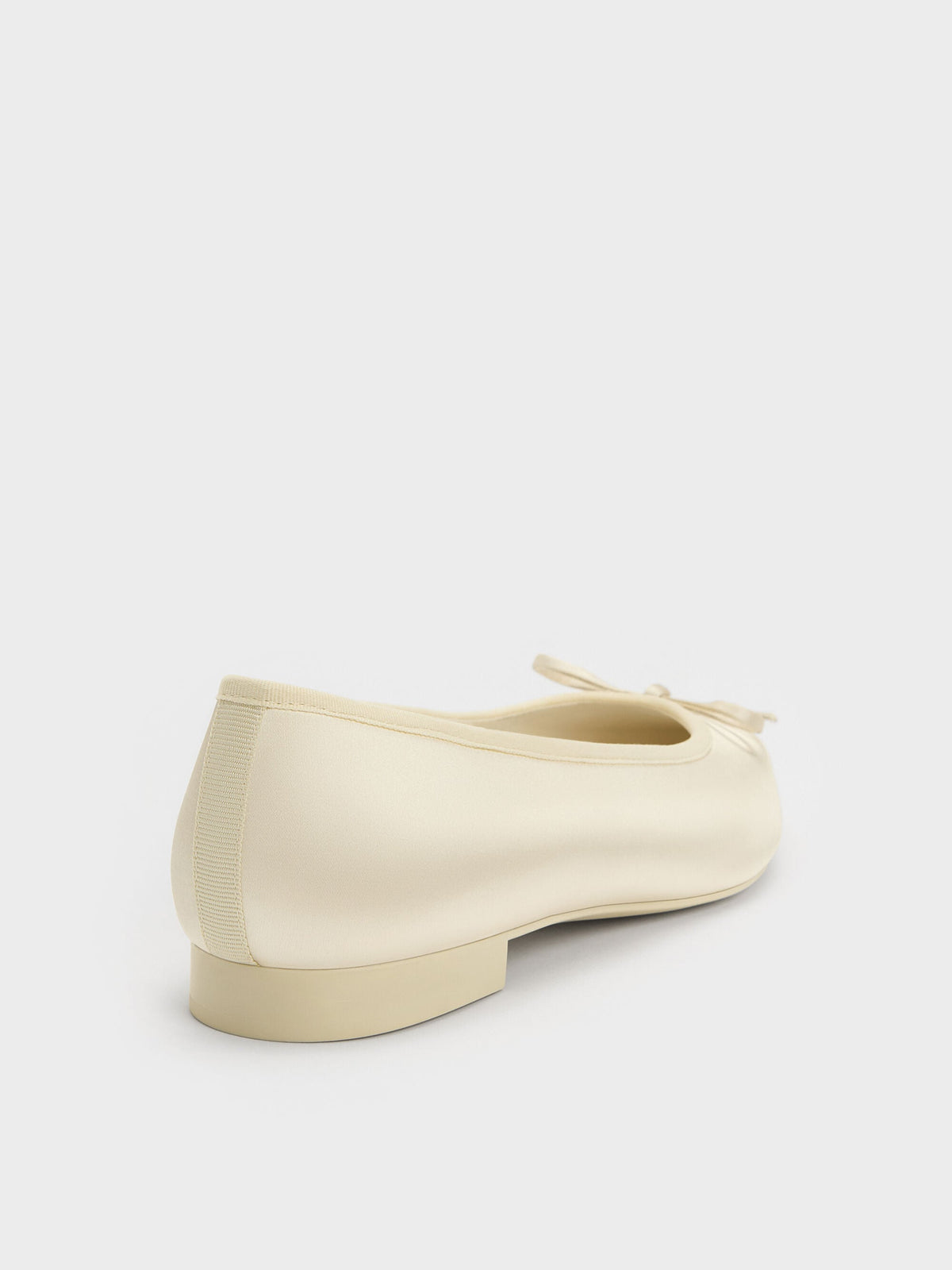 CHARLES & KEITH Value | Briella Satin Cap-Toe Flats - Cream
