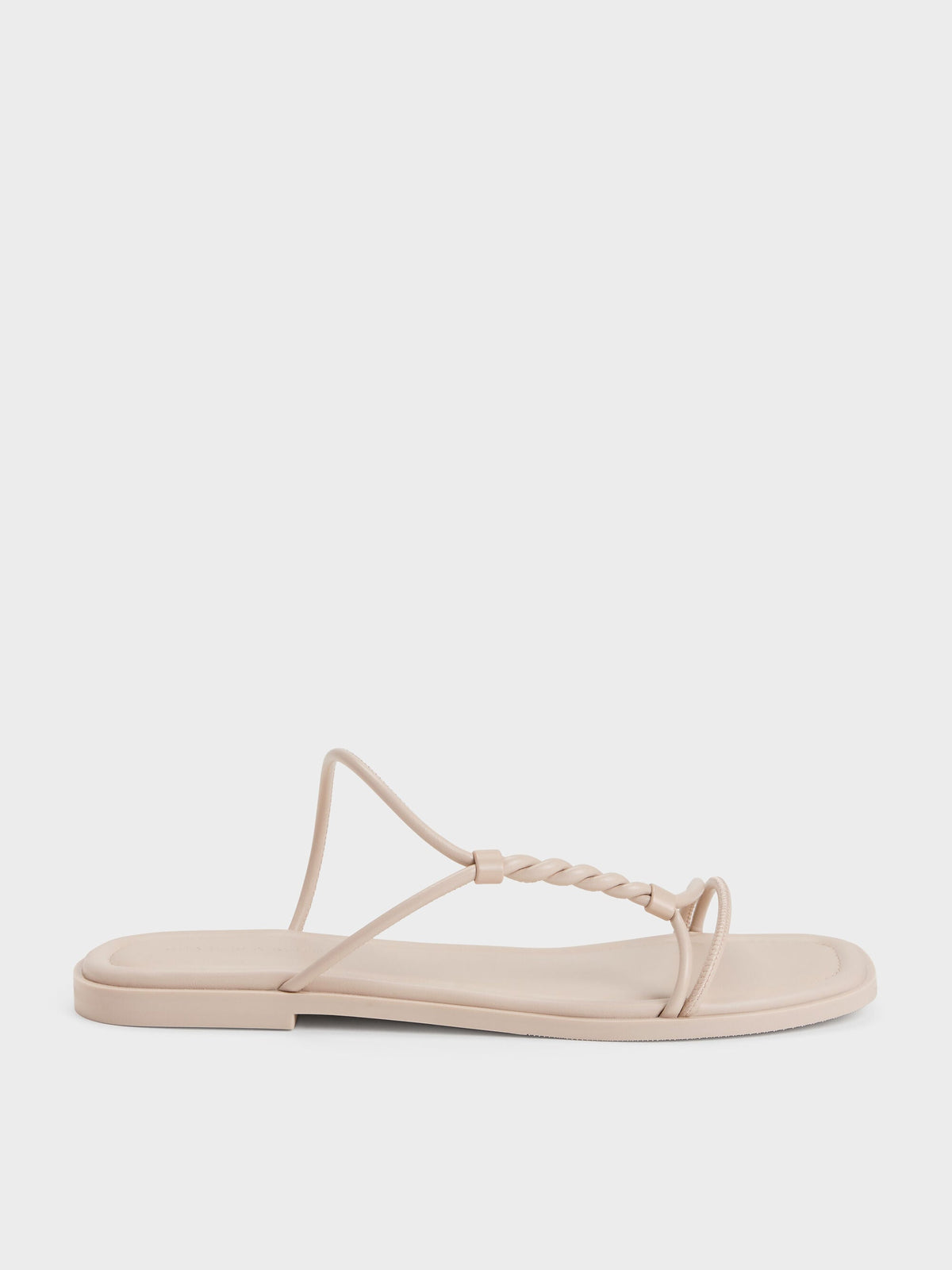 CHARLES & KEITH Best Seller | Fianna Twist-Strap Slide Sandals - Beige
