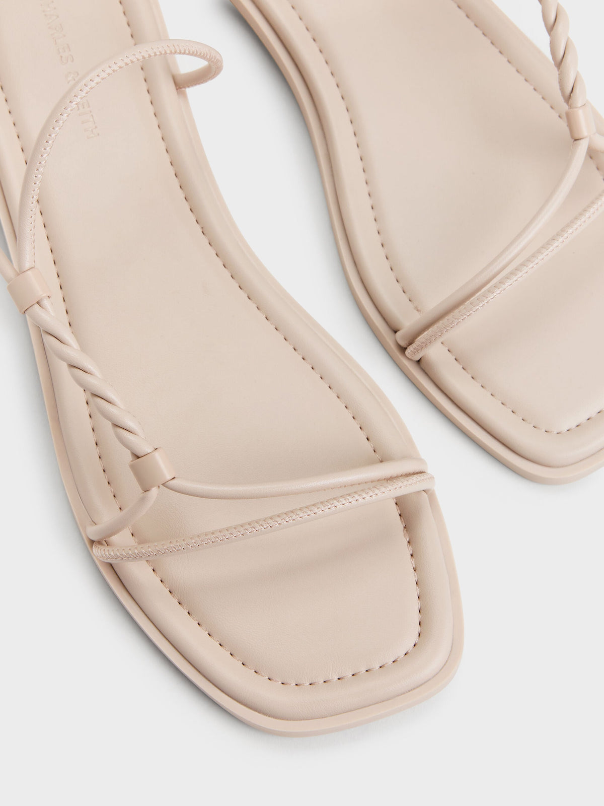 CHARLES & KEITH Best Seller | Fianna Twist-Strap Slide Sandals - Beige