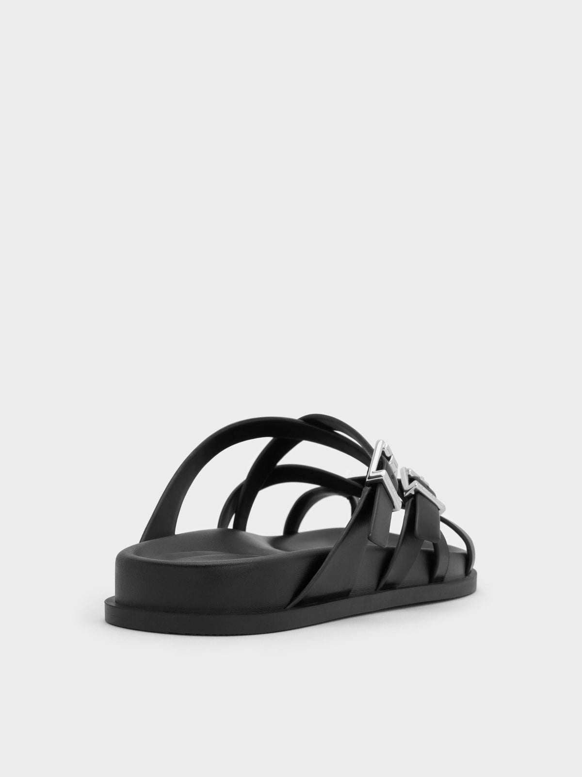 CHARLES & KEITH Signature | Crossover Toe-Ring Sandals - Black
