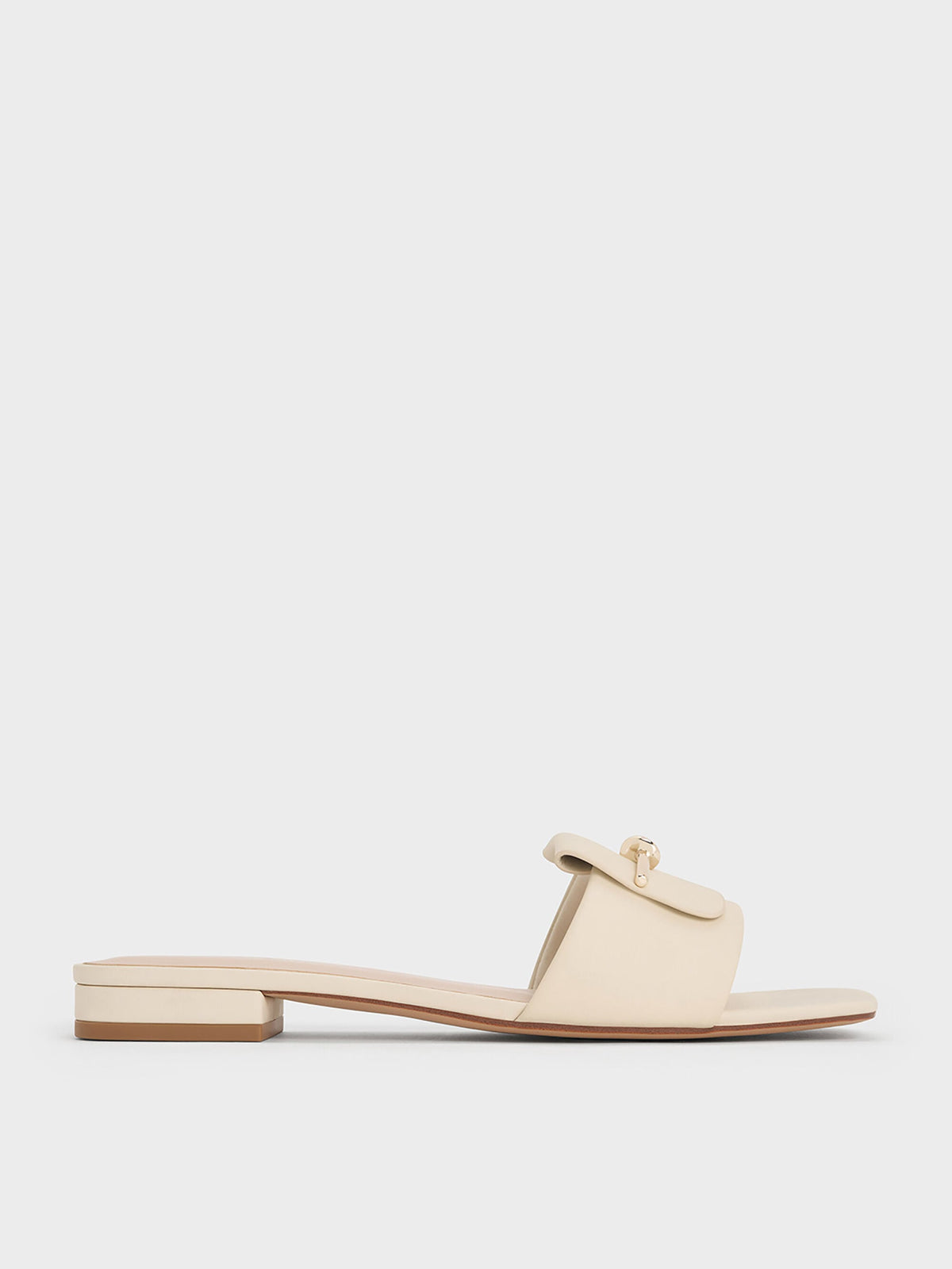 CHARLES & KEITH Special Offer | Knotted Accent Slide Sandals - Chalk