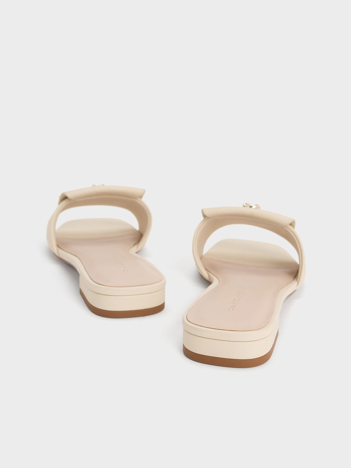 CHARLES & KEITH Special Offer | Knotted Accent Slide Sandals - Chalk