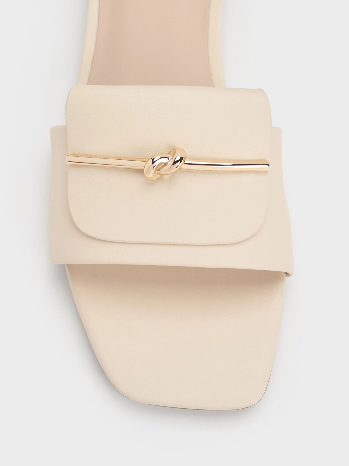 CHARLES & KEITH Special Offer | Knotted Accent Slide Sandals - Chalk