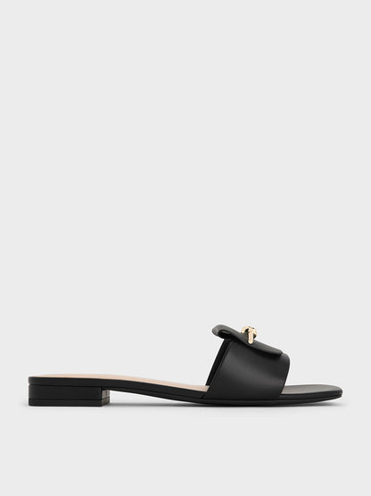 CHARLES & KEITH Discount | Knotted Accent Slide Sandals - Black