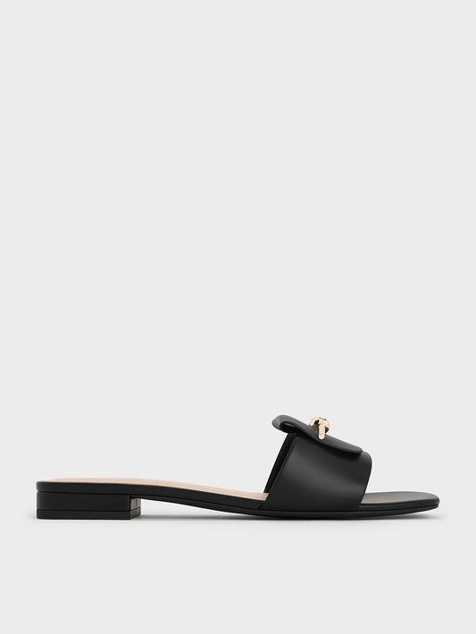 CHARLES & KEITH Discount | Knotted Accent Slide Sandals - Black