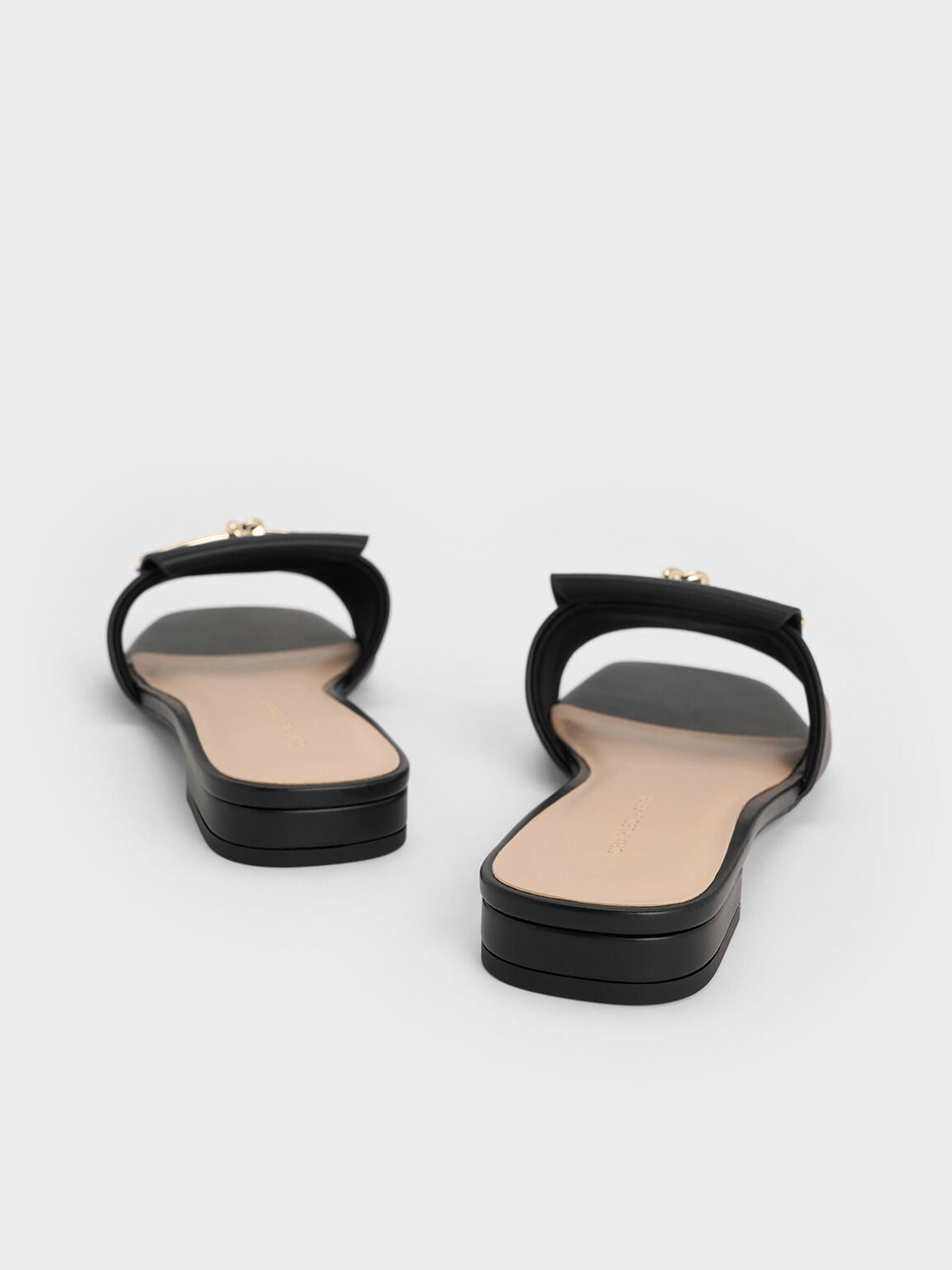 CHARLES & KEITH Discount | Knotted Accent Slide Sandals - Black