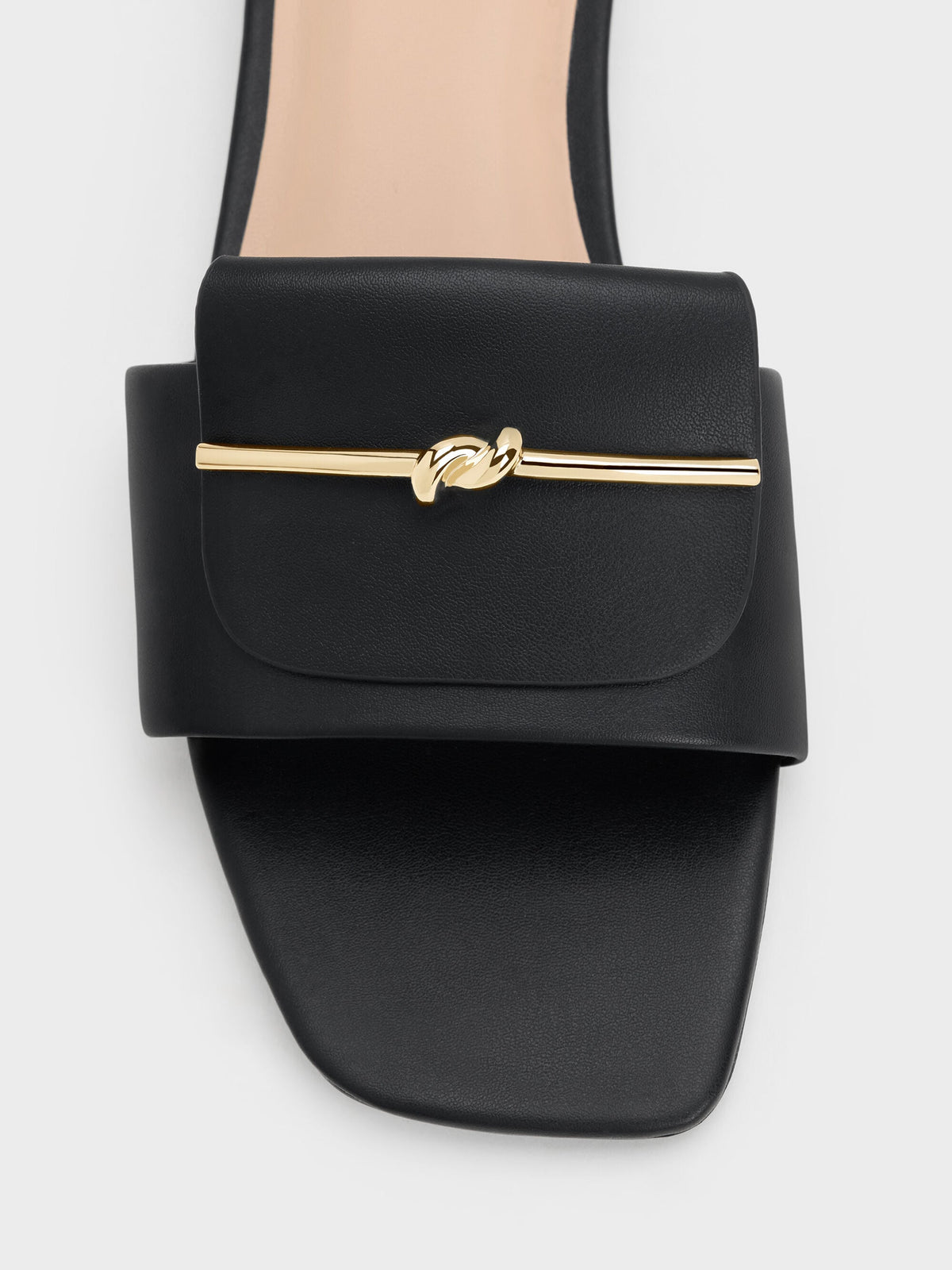CHARLES & KEITH Discount | Knotted Accent Slide Sandals - Black