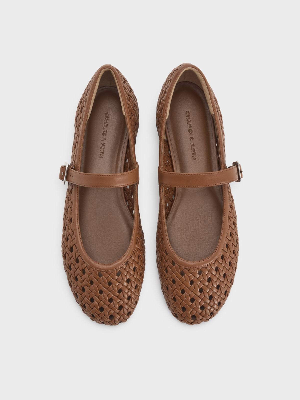 CHARLES & KEITH Best Price | Woven Mary Jane Flats - Brown