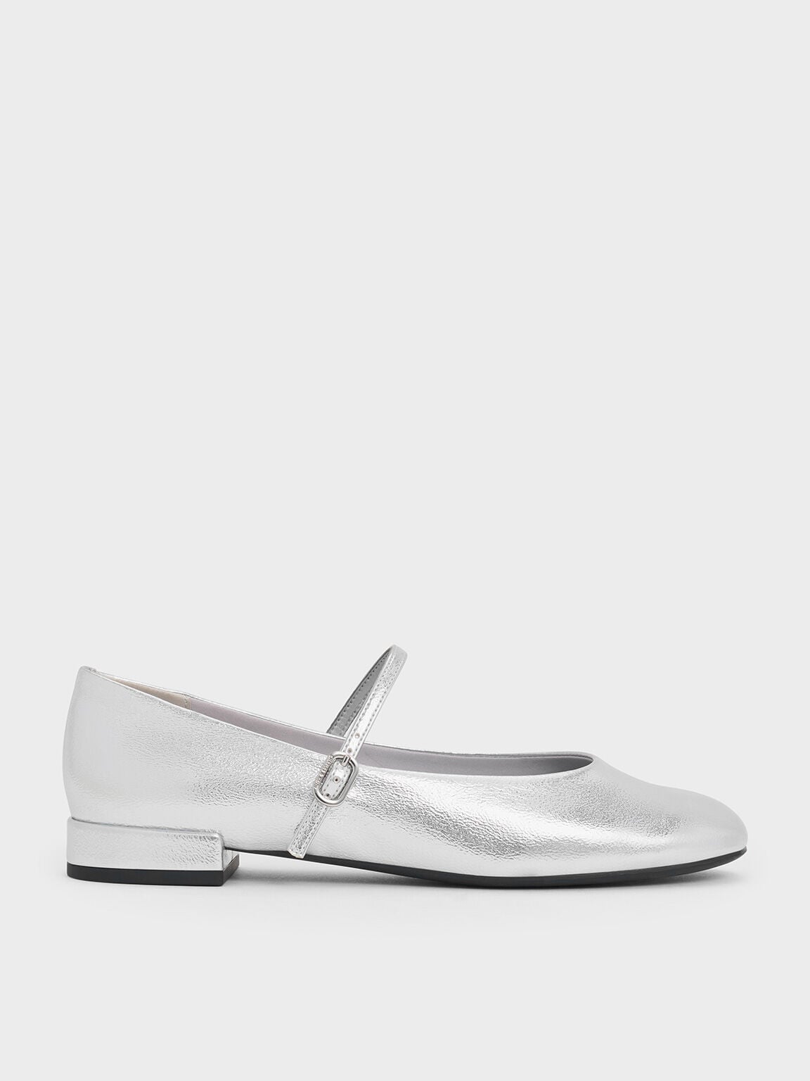 CHARLES & KEITH Customer Favorite | Gertrude Metallic Mary Janes - Silver
