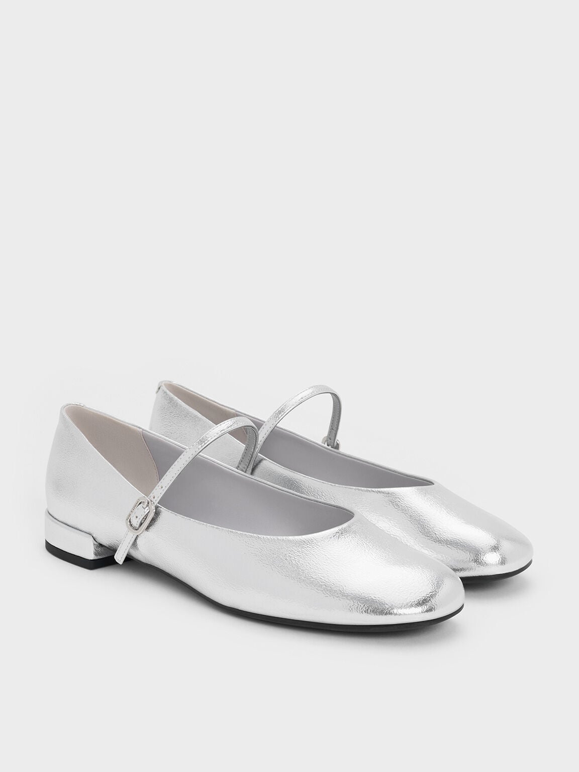 CHARLES & KEITH Customer Favorite | Gertrude Metallic Mary Janes - Silver