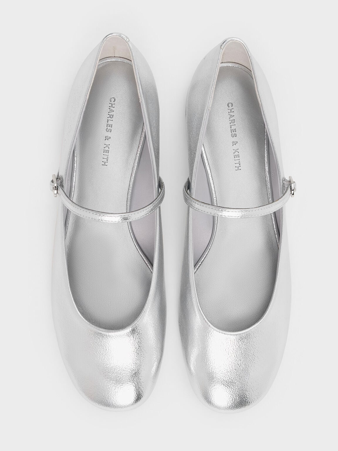 CHARLES & KEITH Customer Favorite | Gertrude Metallic Mary Janes - Silver
