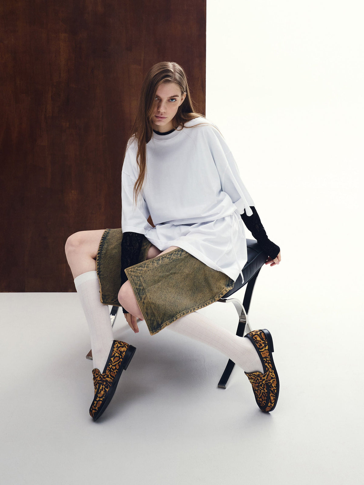 CHARLES & KEITH Latest | Georgina Calf Hair Leopard-Print Penny Loafers - Animal Print Brown