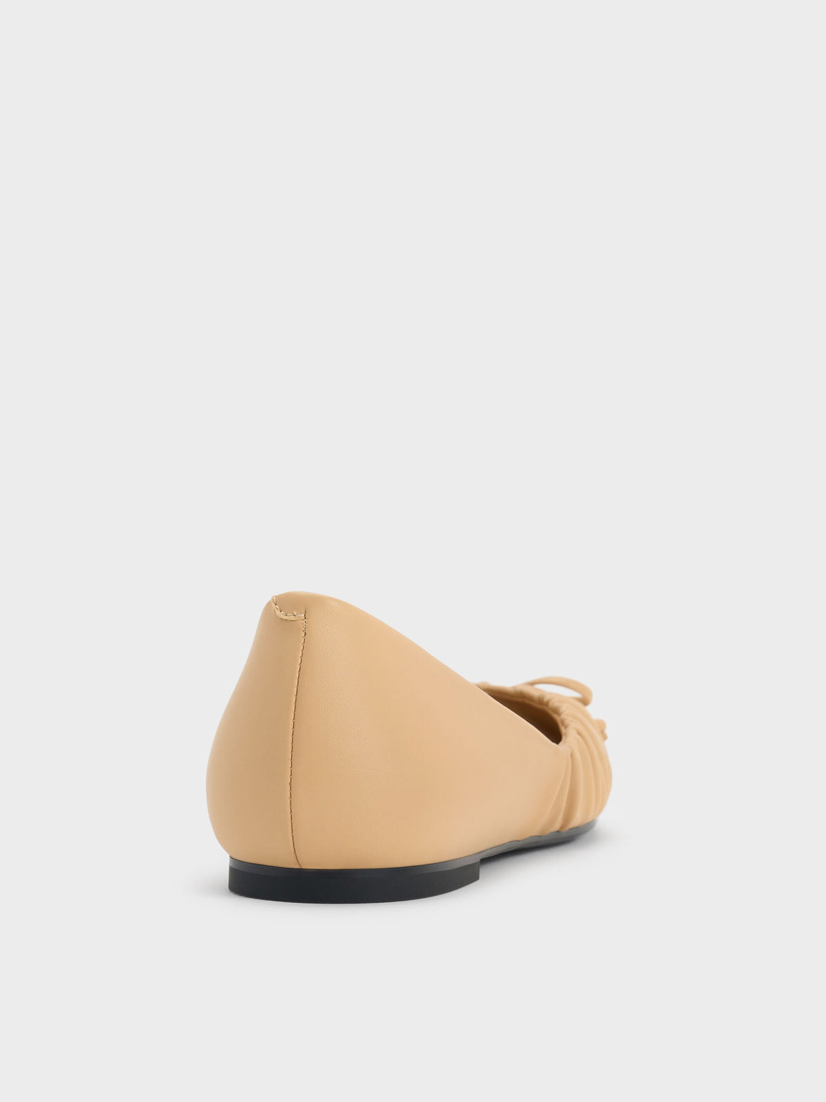 CHARLES & KEITH Special Offer | Ruched Bow Ballet Flats - Sand